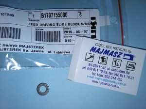 Część JUKI nr. kat. B1707155000 / FEED DRIVING SLIDE BLOCK WASHER