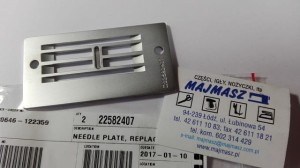 Część JUKI nr. kat. 22582407 / NEEDLE PLATE, REPLACEMENT PART FOR 225-81409