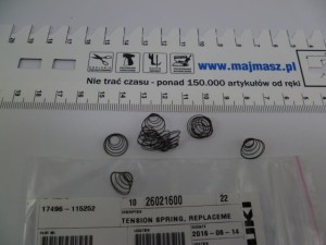 Część JUKI nr. kat. 26021600 / SPRĘŻYNKA NAPRĘŻACZA / TENSION SPRING, REPLACEMENT PART FOR: B3149-123-A0
