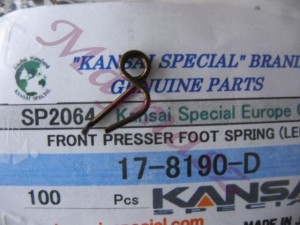 sprężynka \ FRONT PRESSER FOOT SPRING (LEFT) \ część oryginał KANSAI SPECIAL nr kat. 17-8190-D