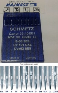 igły szwalnicze SCHMETZ B63 SES z kulką