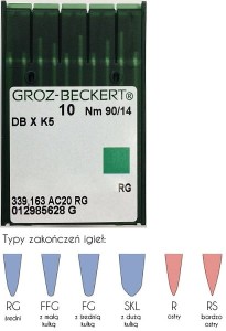 igły szwalnicze GROZ-BECKERT DBxK5 do hafciarek ostre