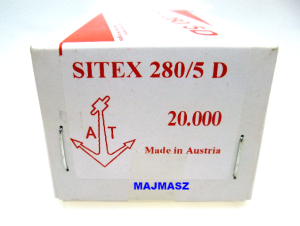 SITEX 280/5  D  zszywki przemysłowe Anker-tex do tkanin model 280 opakowanie 20000szt