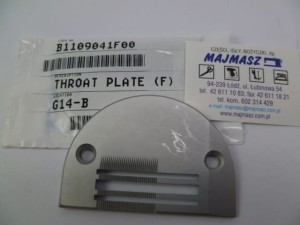 Część JUKI nr. kat. B1109041F00 / PŁYTKA ŚCIEGOWA ŚREDNIA DO DLN / THROAT PLATE (F)