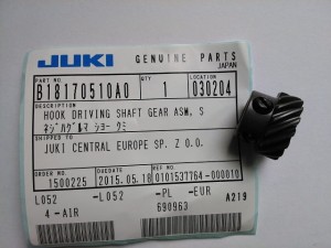 Część JUKI nr. kat. B18170510A0 / HOOK DRIVING SHAFT GEAR ASM, SMALL