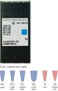 igły szwalnicze GROZ-BECKERT 149x5 do ramieniówki