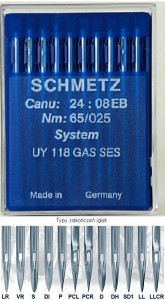 igły szwalnicze SCHMETZ UY118GAS SES do autolapów z kulką
