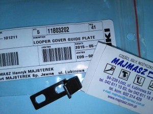 Część JUKI nr. kat. 11803202 / LOOPER COVER GUIDE PLATE