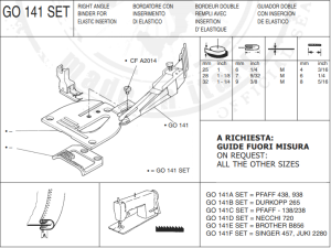 CF GO141 32B SET zestaw płytka, ząbki ,stopka, lamownik uniwersalny składający na cztery z wprowadzeniem gumy  łamany do zyg-zak DURKOPP 265