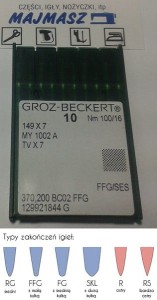 igły szwalnicze GROZ-BECKERT 149x7FFGSES z kulką