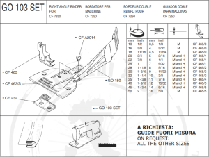 CF GO103 X 32SET zestaw płytka, ząbki ,stopka, lamownik składający na cztery łamany do CF 7250
