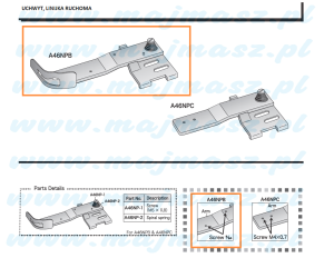 Oprzyrządowanie SUISEI nr kat. A46NPB uchwyt do A46NP / Swing Bracket for Special Machine