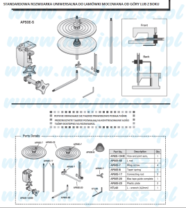 Oprzyrządowanie SUISEI nr kat. AP50E-S rozwijarka do lamówki / Standard Tape Reel Stand