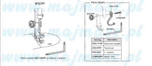 Oprzyrządowanie SUISEI nr kat. SFG1-PF osłona igły zestaw do stębnówki Pfaff / Finger Guard Set for One Needle Lock Stitch Machine for PFAFF