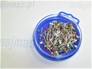 SK-01 Szpilki krawieckie stalowe kolorowe 30mm pudełko 10g