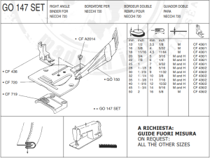 CF GO147 X 45SET zestaw płytka, ząbki ,stopka, lamownik uniwersalny składający na cztery łamany do zyg-zak NECCHI 720