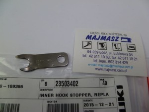 Część JUKI nr. kat. 23503402 / INNER HOOK STOPPER, REPLACEMENT PART FOR 100-33207