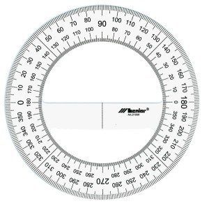kątomierz z plexi 360 stopni, średnica 150mm