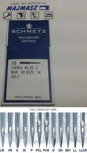 igły szwalnicze SCHMETZ 780C do ściegu fastrygowego