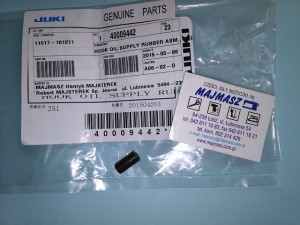 Część JUKI nr. kat. 40009442 / HOOK OIL SUPPLY RUBBER ASM., REPLACEMETN PART FOR