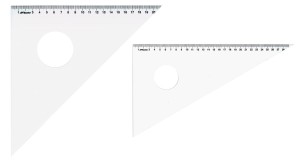 trójkąt z plexi STUDENT 45 stopni, 50 cm przymiar