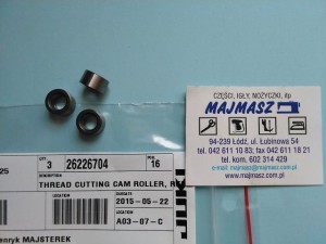 Część JUKI nr. kat. 26226704 / THREAD CUTTING CAM ROLLER, REPLACEMENT PART FOR B2