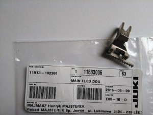 Część JUKI nr. kat. 11883006 # 118-83006 / MAIN FEED DOG