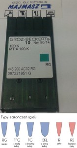 igły szwalnicze GROZ-BECKERT 190K ostre