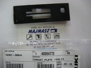 Część JUKI nr. kat. 40094773 / THROAT_PLATE_TRIM 1/4