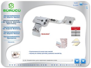 Prowadnik regulowany z naprężeniem do gumy E129 0-23mm od dołu do owerloka