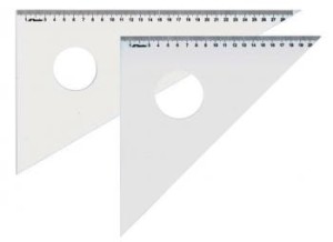 trójkąt z plexi STUDENT 60 stopni, 32 cm przymiar