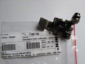 Część JUKI nr. kat. 11991189 / PRESSER FOOT ASM.(MO-2516-FF6-50H), REPLACEMENT PA