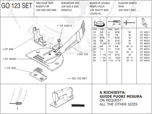 CF GO123 X 30SET zestaw płytka, ząbki ,stopka, lamownik składający na pół łamany do Juki DDL5550, 9000