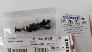 Część JUKI nr. kat. SS6110610TP / SCREW 11/64-40 L=6