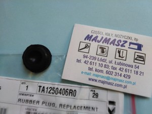 Część JUKI nr. kat. TA1250406R0 / RUBBER PLUG, REPLACEMENT PART FOR B1179-552-000