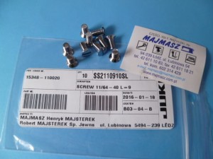 Część JUKI nr. kat. SS2110910SL / WKRĘT / SCREW 11/64-40 L=9