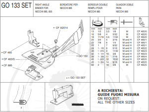 CF GO133X35H SET zestaw płytka, ząbki ,stopka, lamownik uniwersalny składający na cztery łamany do NECCHI 835, 885