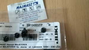 Część JUKI nr. kat. SM1040650TP / SCREW M4 L=6