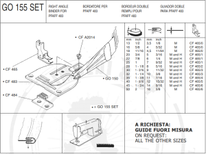 CF GO155 X 22SET zestaw płytka, ząbki ,stopka, lamownik składający na cztery łamany do PFAFF 483