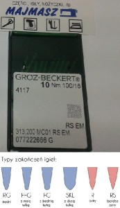 igły szwalnicze GROZ-BECKERT 4117 do Conti Complett