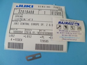 Część JUKI nr. kat. 32019408 / BLASZKA SPRĘŻYNUJĄCA / SPRING