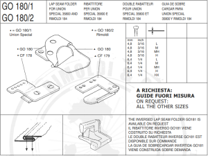 CF GO180/2X6,4 M zwijacz do szwu francuskiego z uchwytem CF179 do maszyn Rimoldi