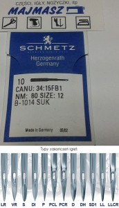 igły szwalnicze SCHMETZ MY1014B SUK średnia kulka