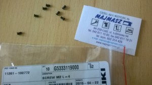 Część JUKI nr. kat. G5333119000 / SCREW M2 L=4