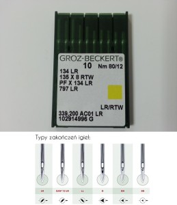 igły szwalnicze GROZ-BECKERT 134LR do stębnówki do skór