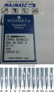 igły szwalnicze SCHMETZ 251EU do podszywarki ostre