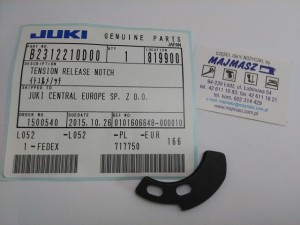 Część JUKI nr. kat. B2312210D00 / TENSION RELEASE NOTCH