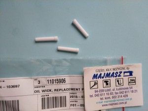 Część JUKI nr. kat. 11015906 / OIL WICK, REPLACEMENT PART FOR 225-23609, AND 229-