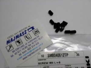 Część JUKI nr. kat. SM8040612TP / WKRĘT / SCREW M4 L=6