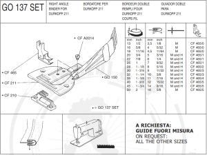 CF GO137X30H SET zestaw płytka, ząbki ,stopka, lamownik uniwersalny składający na cztery łamany do Durkopp 211